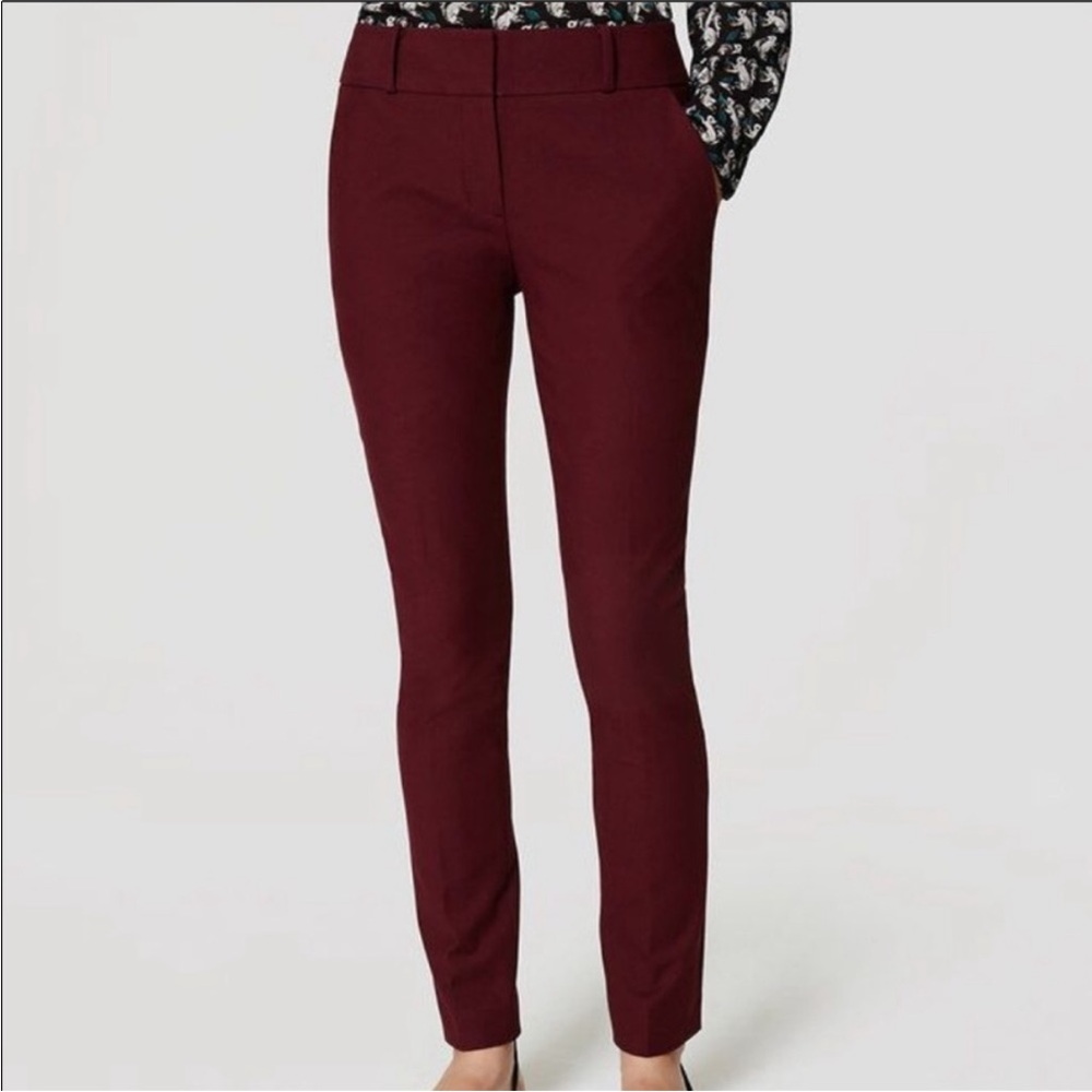 LOFT Julie Skinny Fit Ankle Pants in Plum - Picture 16 of 16